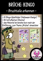Vorschau - Stationenlernen - Brüche: "Bingo - Bruchteile erkennen" - Deckblatt