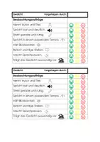 Vorschau - Merkblätter - Gedichtvortrag, Feedback, Leistungsnachweis - Deckblatt