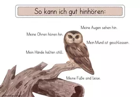 Vorschau - Poster - Schild "So kann ich gut Hinhören / Zuhören" Elefant & Eule - Seite 2