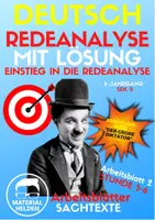 Vorschau - Arbeitsblätter - Redeanalyse mit Lösung (Sachtexte AB 2) - Deckblatt
