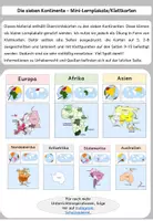 Vorschau - Fördermaterial/Inklusion - Klettkarten alle Kontinente hochkant - Seite 1