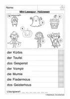 Vorschau - Arbeitsblätter - Lesespur Halloween - Seite 1