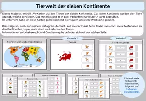 Vorschau - Fördermaterial/Inklusion - Tierwelt der Kontinente - Deckblatt