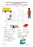 Vorschau - Spiele - Crossword / Kreuzworträtsel mit Häufigkeitsadverbien / Signalwörtern für das Simple Present - Seite 1