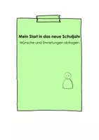 Vorschau - Arbeitsblätter - Mein Start in das neue Schuljahr - Deckblatt