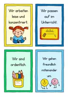 Vorschau - Mal- und Bastelvorlagen - Klassenregeln für die Grundschule - Klassenraum - Schulstart - Seite 3