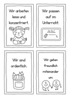 Vorschau - Arbeitsblätter - Klassenregeln für die Grundschule zum Ausmalen - Klassenraum - Seite 3