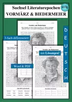 Vorschau - Arbeitsblätter - Suchsel Literaturepoche Vormärz & Biedermeier - als PDF & Word - Deckblatt