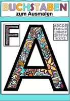 Vorschau - Mal- und Bastelvorlagen - Buchstaben zum Ausmalen - Deckblatt