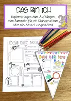 Vorschau - Arbeitsblätter - DAS BIN ICH – kreativer Steckbrief - Deckblatt