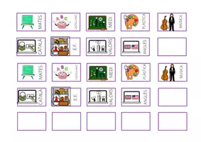 Vista previa - Manualidades / Dibujos para colorear - Horario visual interactivo (en castellano y catalán) - página 1