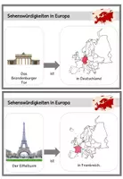 Vorschau - Aufgabenkarten - einfache Lesekartei - Sehenswürdigkeiten - Seite 1