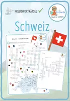 Vorschau - Arbeitsblätter - Kantone der Schweiz – Kreuzworträtsel - Deckblatt