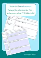 Vorschau - Arbeitsblätter - ZP10 MSA NRW Planungshilfe Informierender Text - analog und digital - Deckblatt