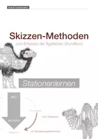 Vorschau - Arbeitsblätter - Stationenlernen: Skizzen-Methoden figürliches Zeichnen - Deckblatt