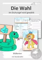 Vorschau - Bildkarten - Die Wahl Bildkarten Im Dschungel wird gewählt | Demokratie | Klassensprecher - Deckblatt