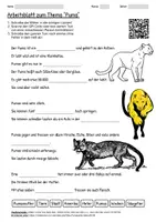 Vorschau - Arbeitsblätter - Arbeitsblatt "Puma" + Onlineübung & MP3 + Mindmap + Infografik - Deckblatt