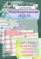 Vorschau - Poster - Abänderbarer Regenbogenkalender 2022/23 - Deckblatt