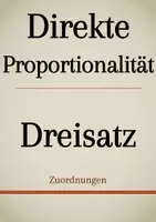 Vorschau - Präsentationen/Tafelbilder - Tafelbilder - Direkte Proportionalität und Dreisatz - Deckblatt