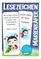 Vorschau - Anderer Materialtyp - Lesezeichen Marienkäferklasse Einschulung Geschenk - Deckblatt