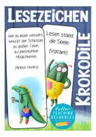 Vorschau - Anderer Materialtyp - Lesezeichen Klassentier Krokodil Krokodilklasse Geschenk Schulanfang - Deckblatt