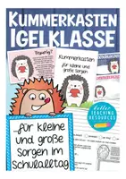 Vorschau - Mal- und Bastelvorlagen - Kummerkasten Igelklasse Klassentier Igel - Deckblatt