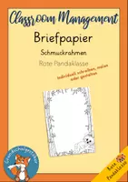 Vorschau - Arbeitsblätter - Schmuckrahmen Briefpapier Schmuckblatt rote Pandaklasse - Deckblatt