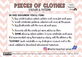 Vista previa - Unidades / Secuencias / Situaciones de Aprendizaje - CLOTHES PACK - página 3