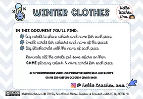 Vista previa - Juegos / Gamificación - WINTER CLOTHES - ROPA INVIERNO - Español,inglés,valenciano - página 2
