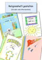 Vorschau - Mal- und Bastelvorlagen - Religionsheft gestalten - Heftumschlag - Deckblatt