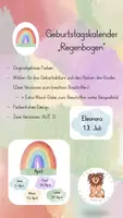 Vorschau - Poster - Geburtstagskalender Regenbogen mit extra Word-Datei zum Beschriften - Deckblatt