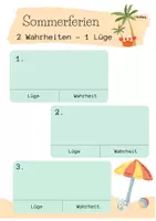 Vorschau - Arbeitsblätter - Materialpaket 2 Wahrheiten 1 Lüge Ferienbesprechung - Seite 2