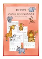 Vorschau - Arbeitsblätter - Lesetexte Wildtiere Schwierigkeitsstufe: mittel - Deckblatt