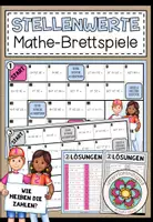 Vorschau - Stationenlernen - STELLENWERTE (Natürliche Zahlen) – 3 Mathe-Brettspiele - Deckblatt