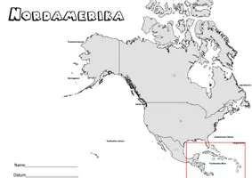 Vorschau - Arbeitsblätter - Kontinent Nordamerika stumme Karte mit Staaten - Deckblatt