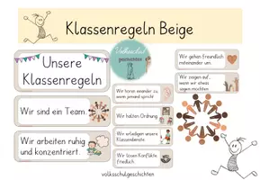 Vorschau - Poster - Klassenregeln Beige - Deckblatt