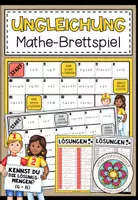 Vorschau - Stationenlernen - UNGLEICHUNGEN – Mathe-Brettspiel - Deckblatt