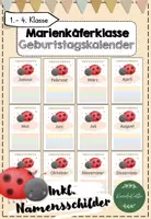 Vorschau - Bildkarten - Marienkäferklasse Geburtstagskalender inkl. Schilder - Deckblatt