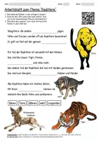 Vorschau - Arbeitsblätter - Arbeitsblatt "Raubtiere" + Onlineübung & MP3 + Infografik - Deckblatt