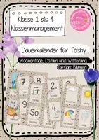 Vorschau - Bildkarten - Klassenmanagement im Boho-Stil - Dauerkalender für Tolsby-Rahmen - Blumen-Design - Deckblatt