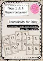 Vorschau - Bildkarten - Klassenmanagement im Boho-Stil - Dauerkalender GRATIS - Deckblatt
