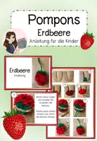 Vorschau - Stationenlernen - Pompons Erdbeere Anleitung für Kinder - Deckblatt