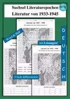 Vorschau - Arbeitsblätter - Suchsel Literaturepoche 1933 - 1945 - als PDF & Word - Deckblatt