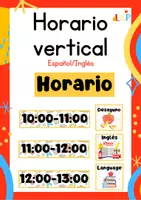 Vista previa - Refuerzo / NEE / Materiales de apoyo - Horario vertical (Español / Inglés) - Portada