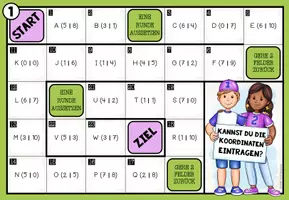 Vorschau - Stationenlernen - Koordinatensystem – Koordinaten üben | 2 Mathe-Brettspiele 6.–7. Klasse - Seite 1