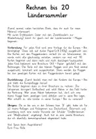 Vorschau - Stundenentwürfe - Ländersammler : Kopfrechnen bis 20 - Seite 1