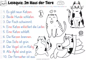 Vorschau - Arbeitsblätter - Lesequiz Im Haus der Tiere (in Silbenschrift) (Klassen. 1 u. 2) - Seite 2