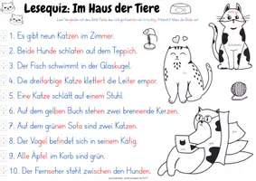 Vorschau - Arbeitsblätter - Lesequiz Im Haus der Tiere (in Silbenschrift) (Klassen. 1 u. 2) - Seite 3