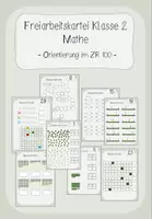 Vorschau - Arbeitsblätter - Freiarbeit Klasse 2 Mathe - Orientierung im Zahlenraum bis 100 - Deckblatt