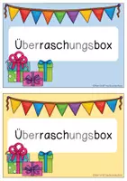 Vorschau - Bildkarten - Überraschungsbox Schild (Geburtstag) - Seite 1